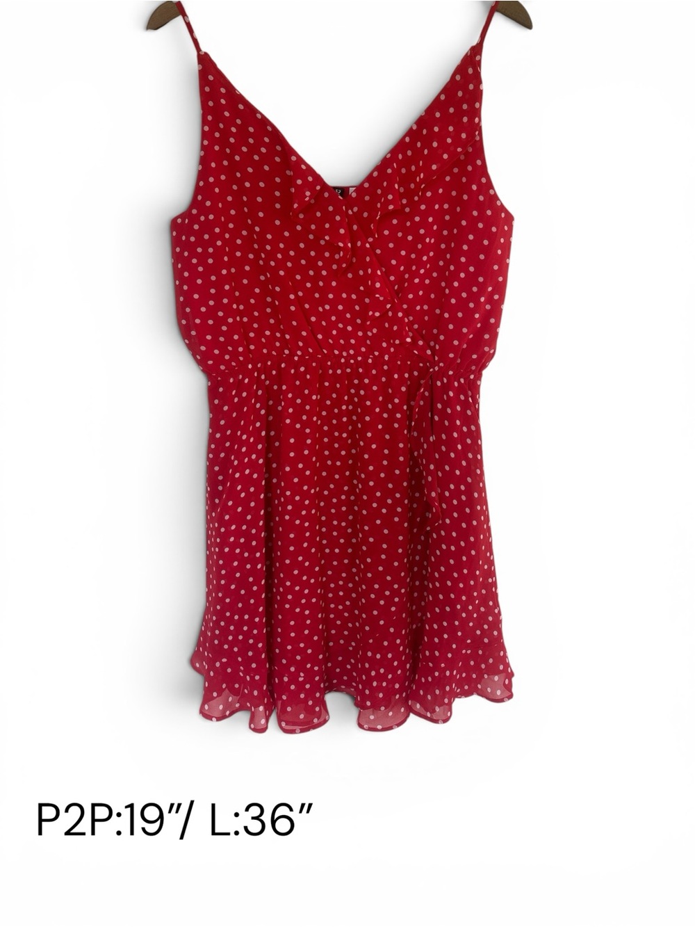 H&M Red Polka Dot Spaghetti Strap Sundress